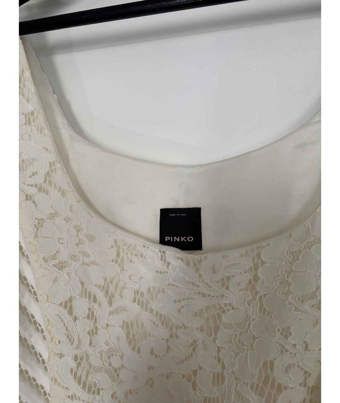 PINKO Белое полиэстеровое повседневное платье, фото 3