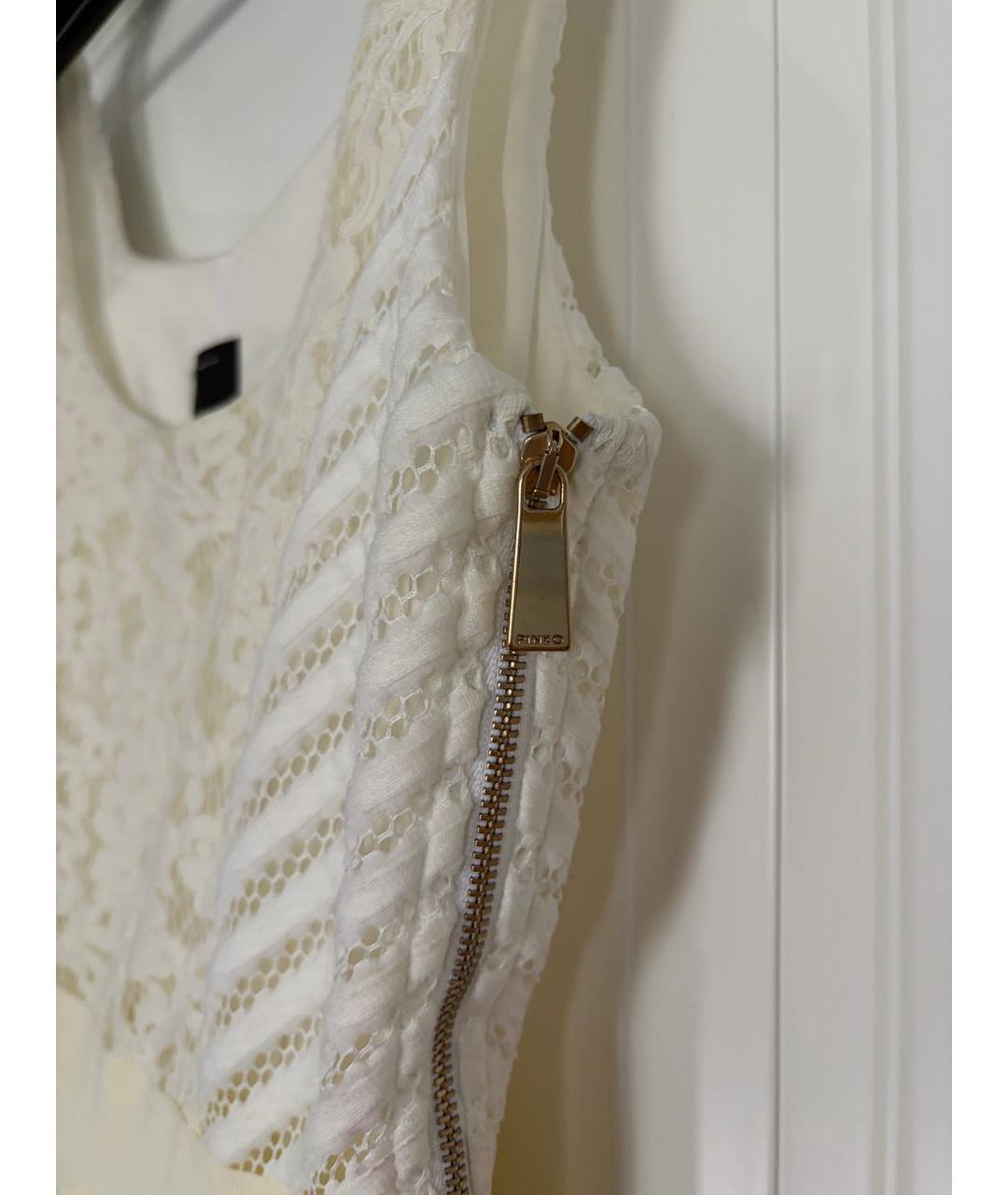 PINKO Белое полиэстеровое повседневное платье, фото 4