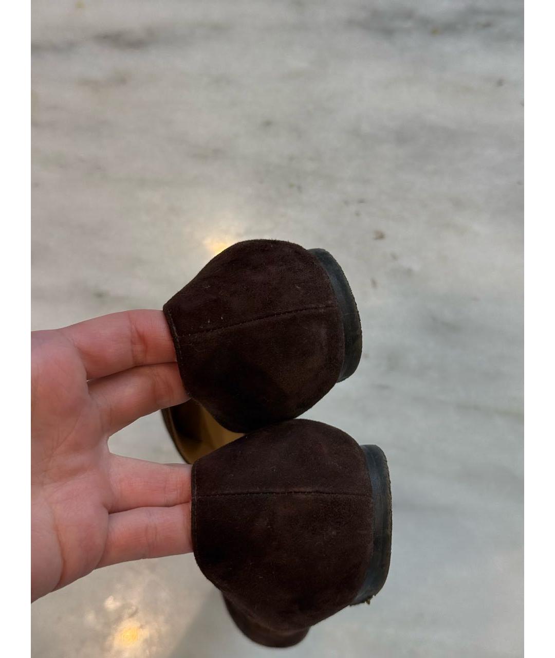 JIMMY CHOO Коричневые замшевые балетки, фото 4