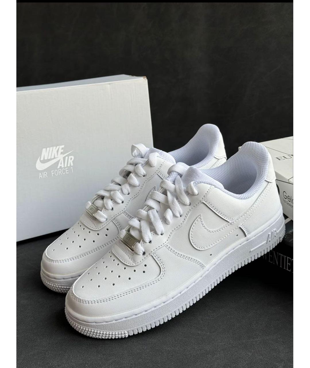 NIKE Белые кожаные низкие кроссовки / кеды, фото 2