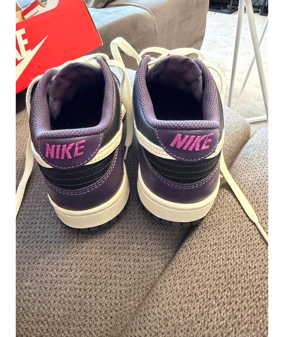 NIKE Фиолетовые кожаные кроссовки, фото 4