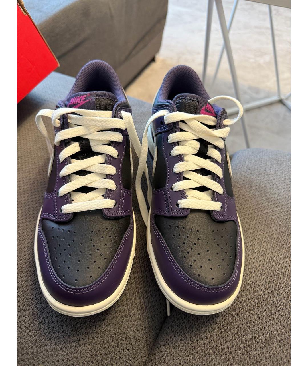 NIKE Фиолетовые кожаные кроссовки, фото 2