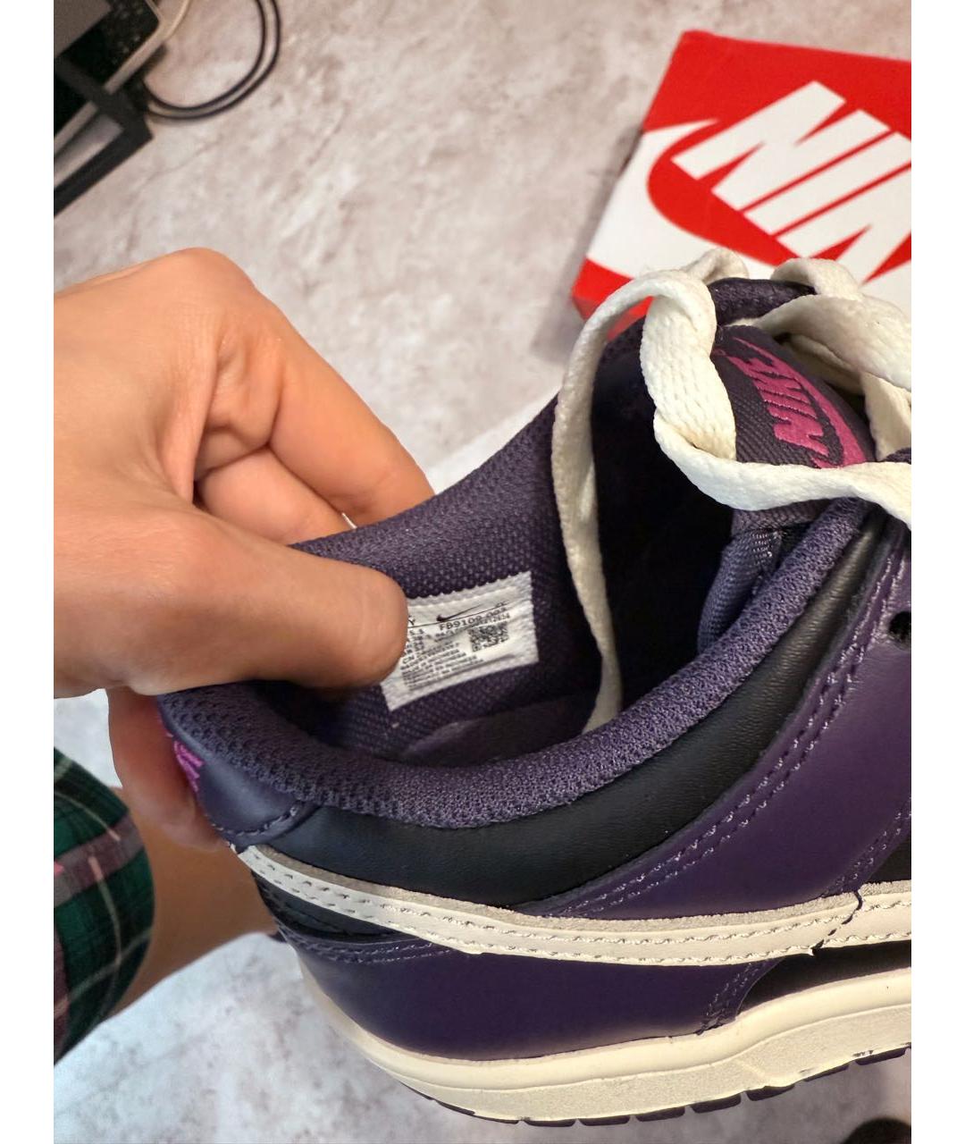 NIKE Фиолетовые кожаные кроссовки, фото 6