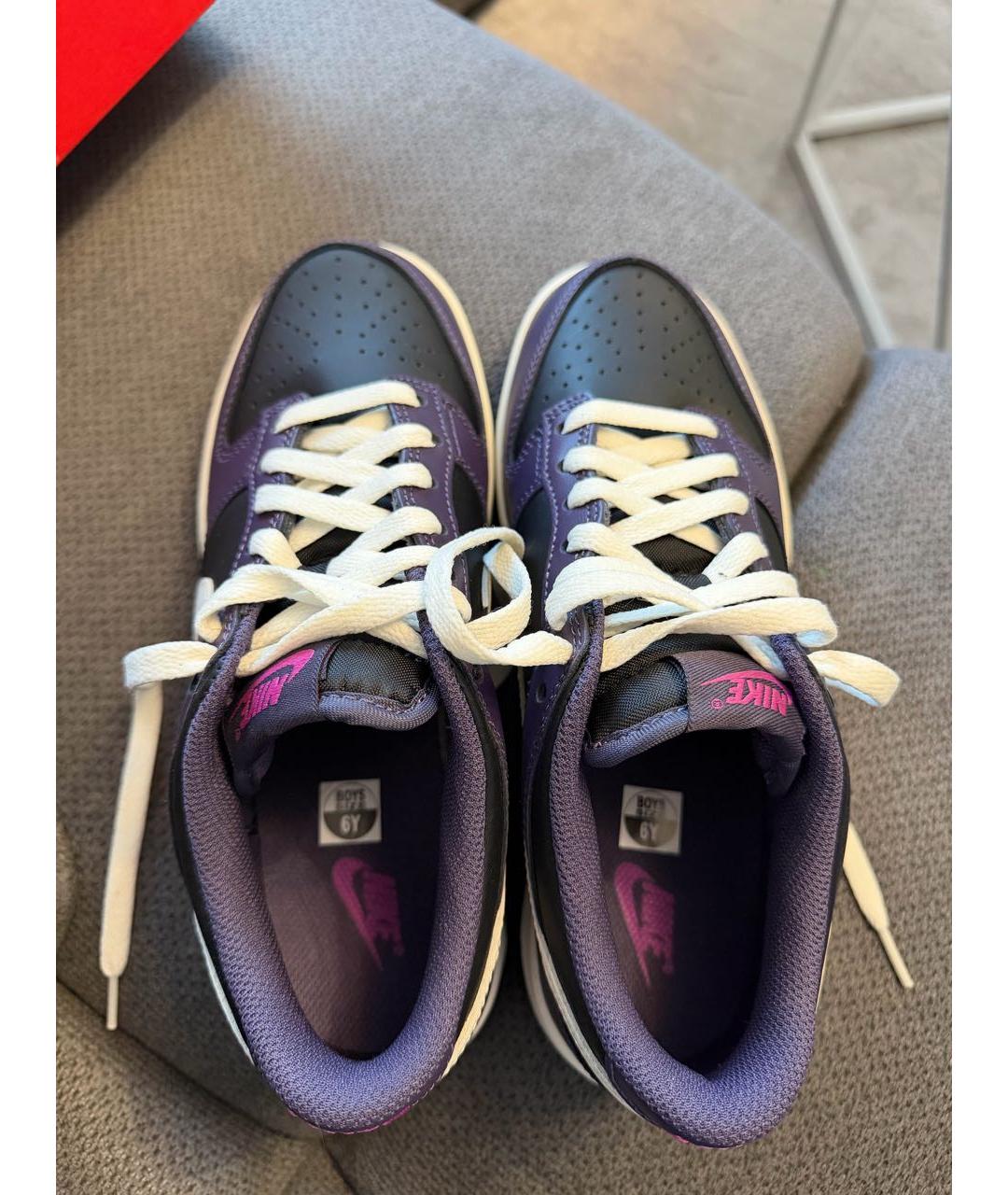 NIKE Фиолетовые кожаные кроссовки, фото 3