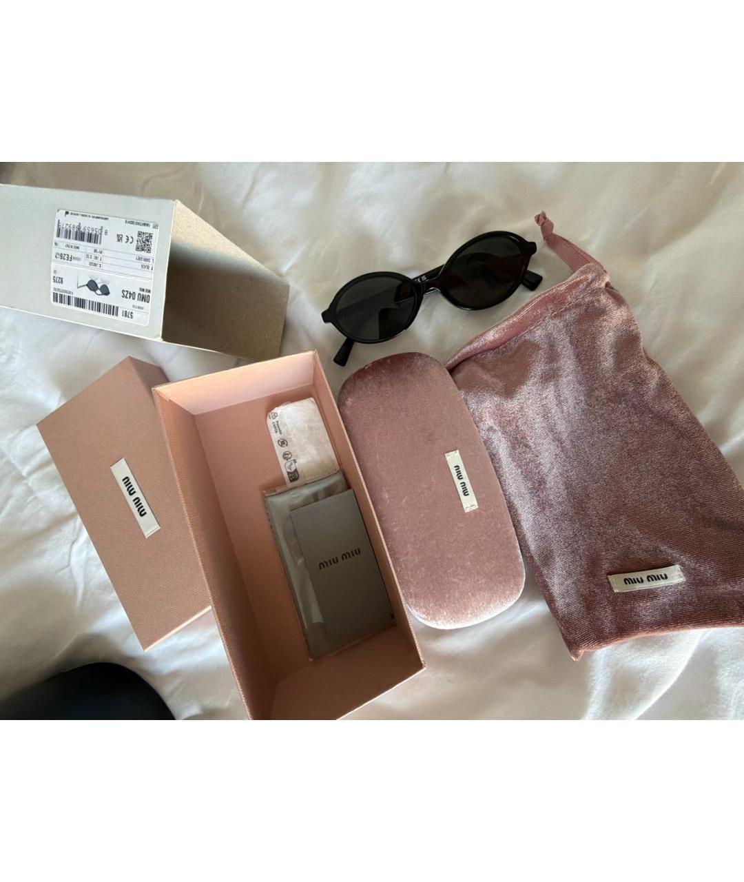 MIU MIU Черные пластиковые солнцезащитные очки, фото 8