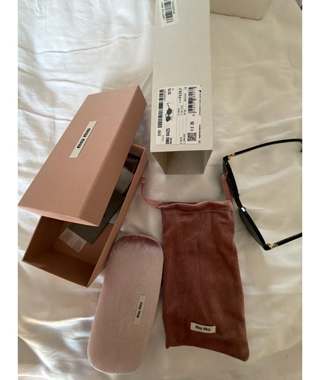 MIU MIU Черные пластиковые солнцезащитные очки, фото 5