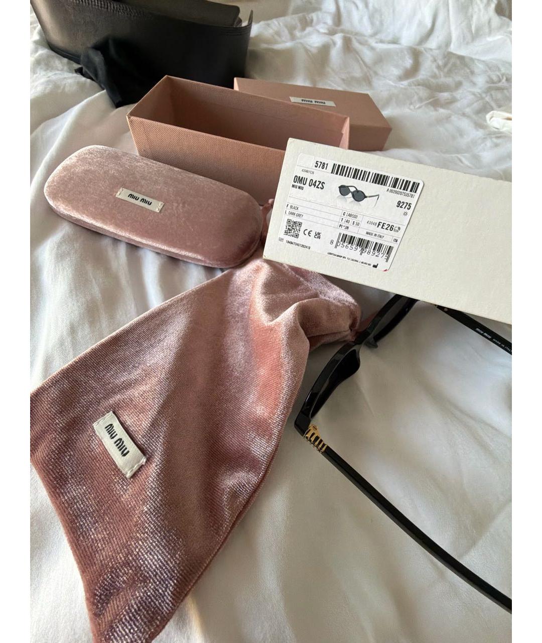 MIU MIU Черные пластиковые солнцезащитные очки, фото 3