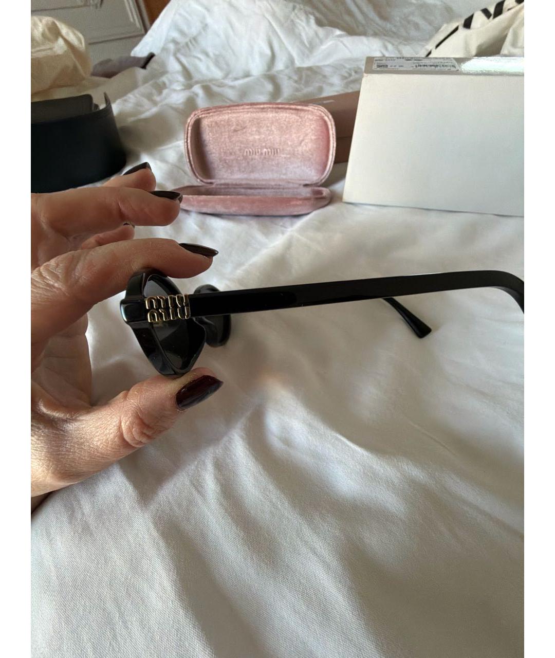 MIU MIU Черные пластиковые солнцезащитные очки, фото 7