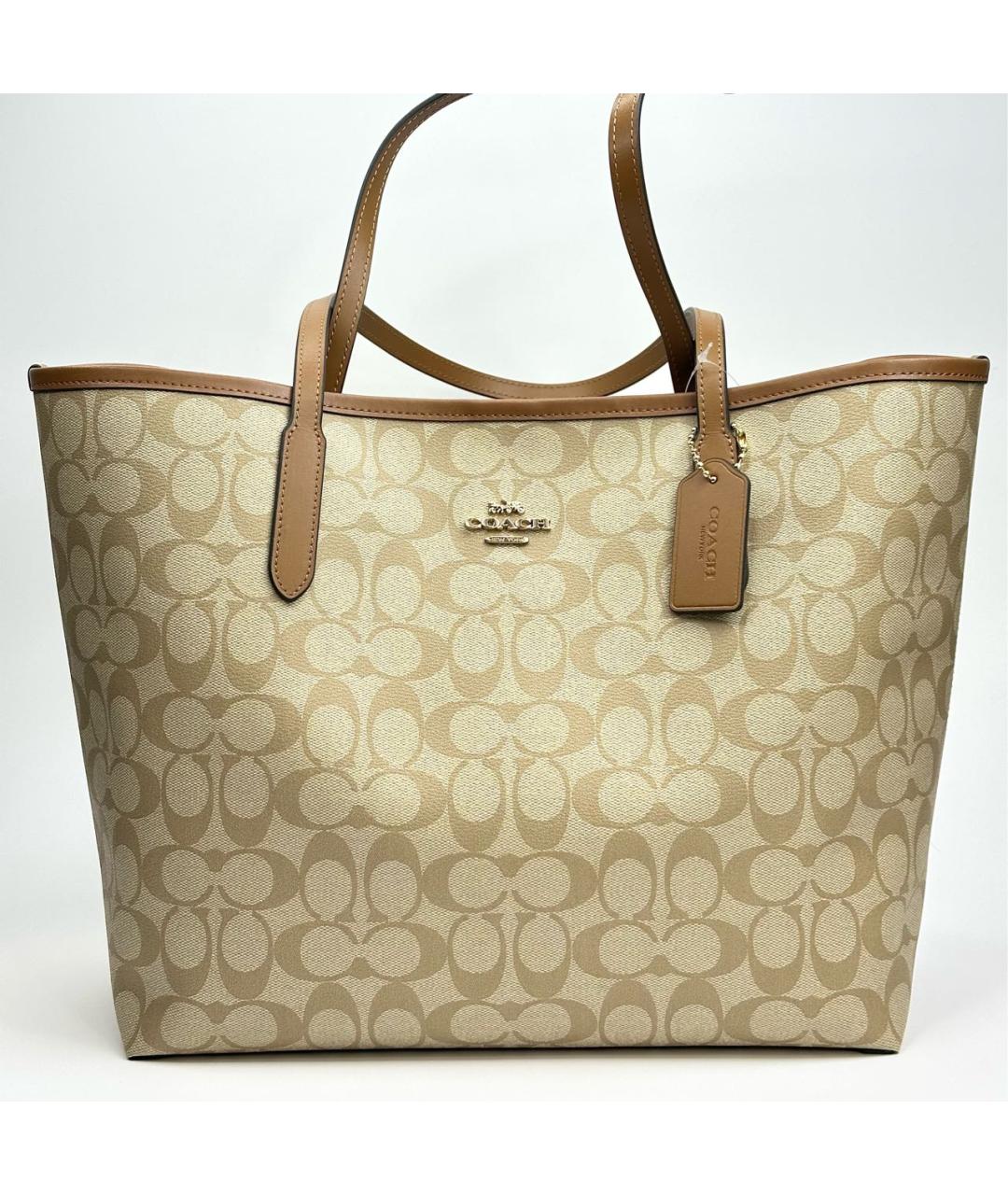 COACH Бежевая сумка тоут, фото 7