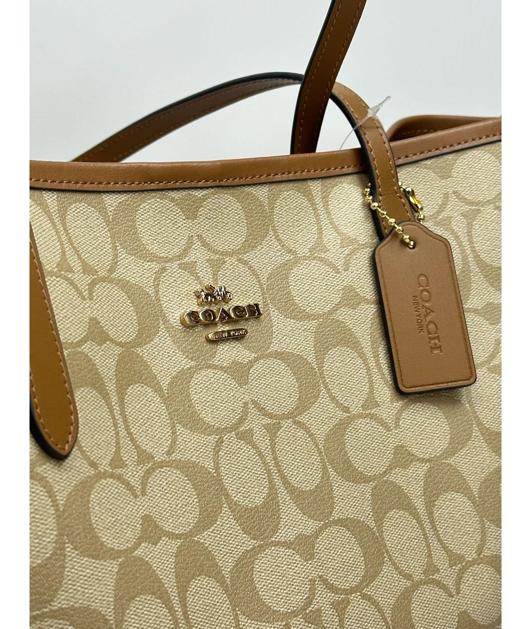 COACH Бежевая сумка тоут, фото 5