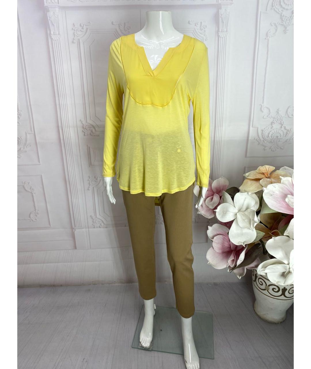 GUCCI Желтая вискозная блузы, фото 8