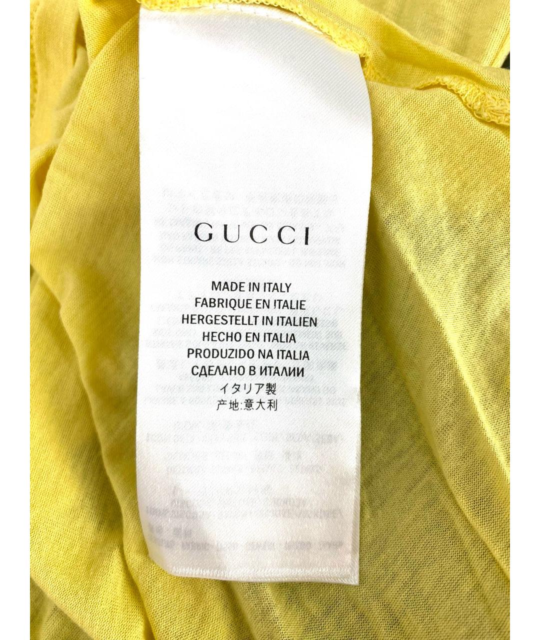 GUCCI Желтая вискозная блузы, фото 6