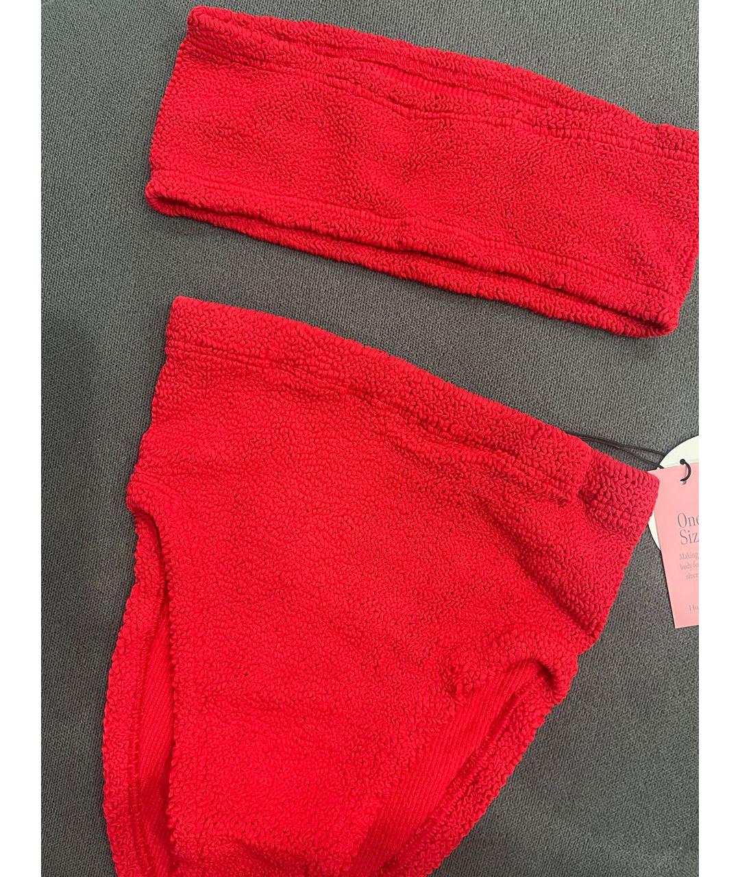 HUNZA G Красный полиамидовый купальник, фото 4