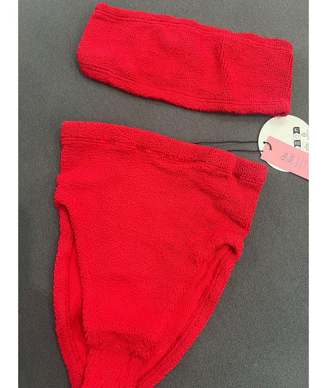 HUNZA G Красный полиамидовый купальник, фото 3