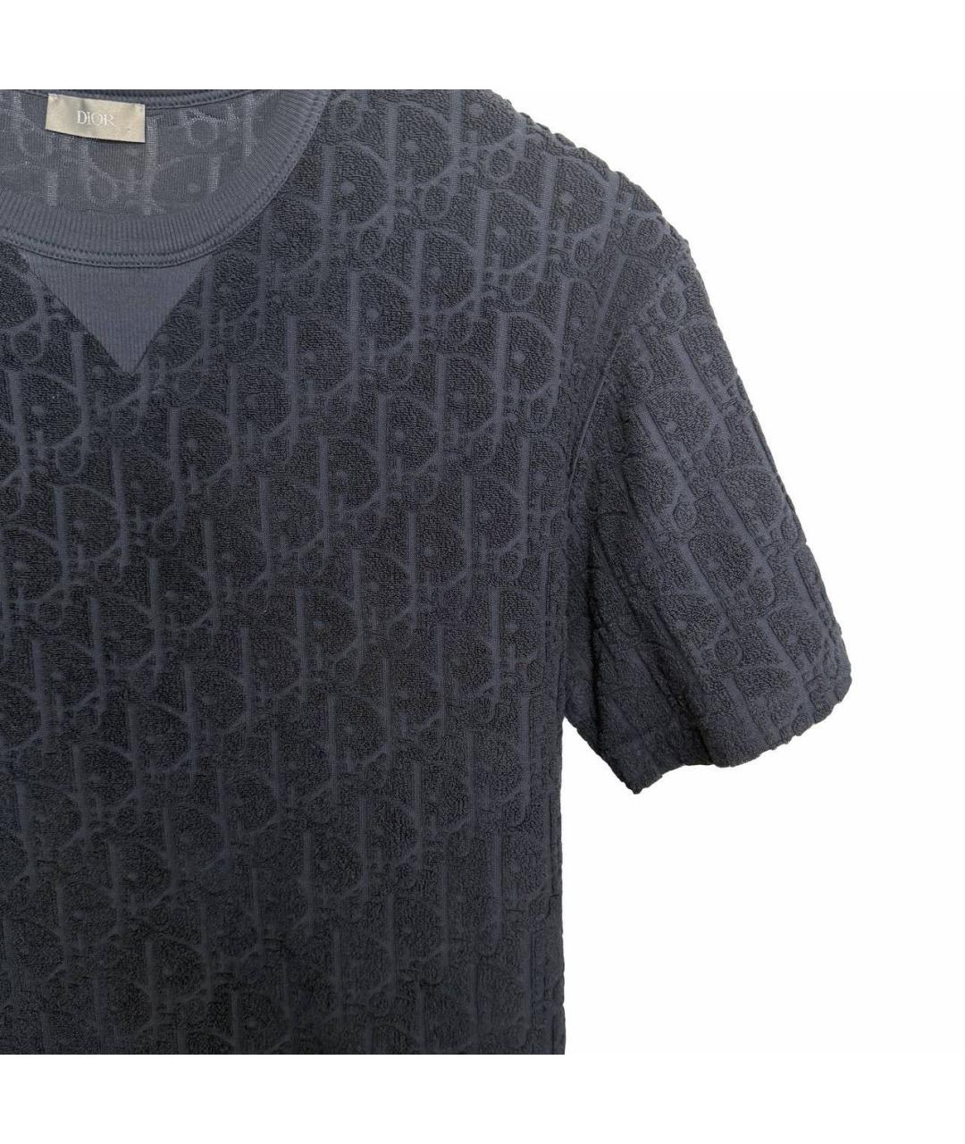 CHRISTIAN DIOR Антрацитовая хлопковая футболка, фото 2