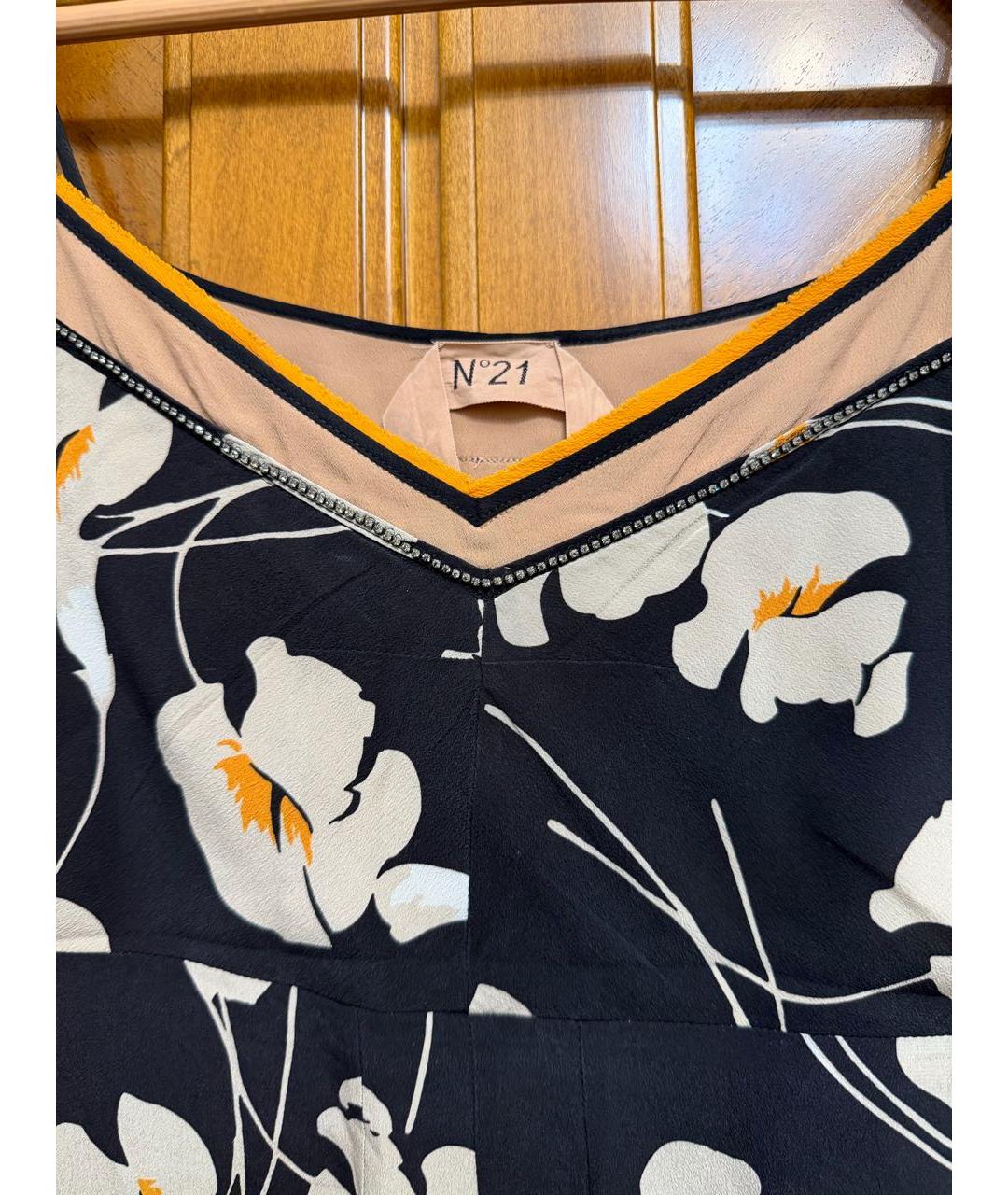 NO. 21 Черное шелковое повседневное платье, фото 3