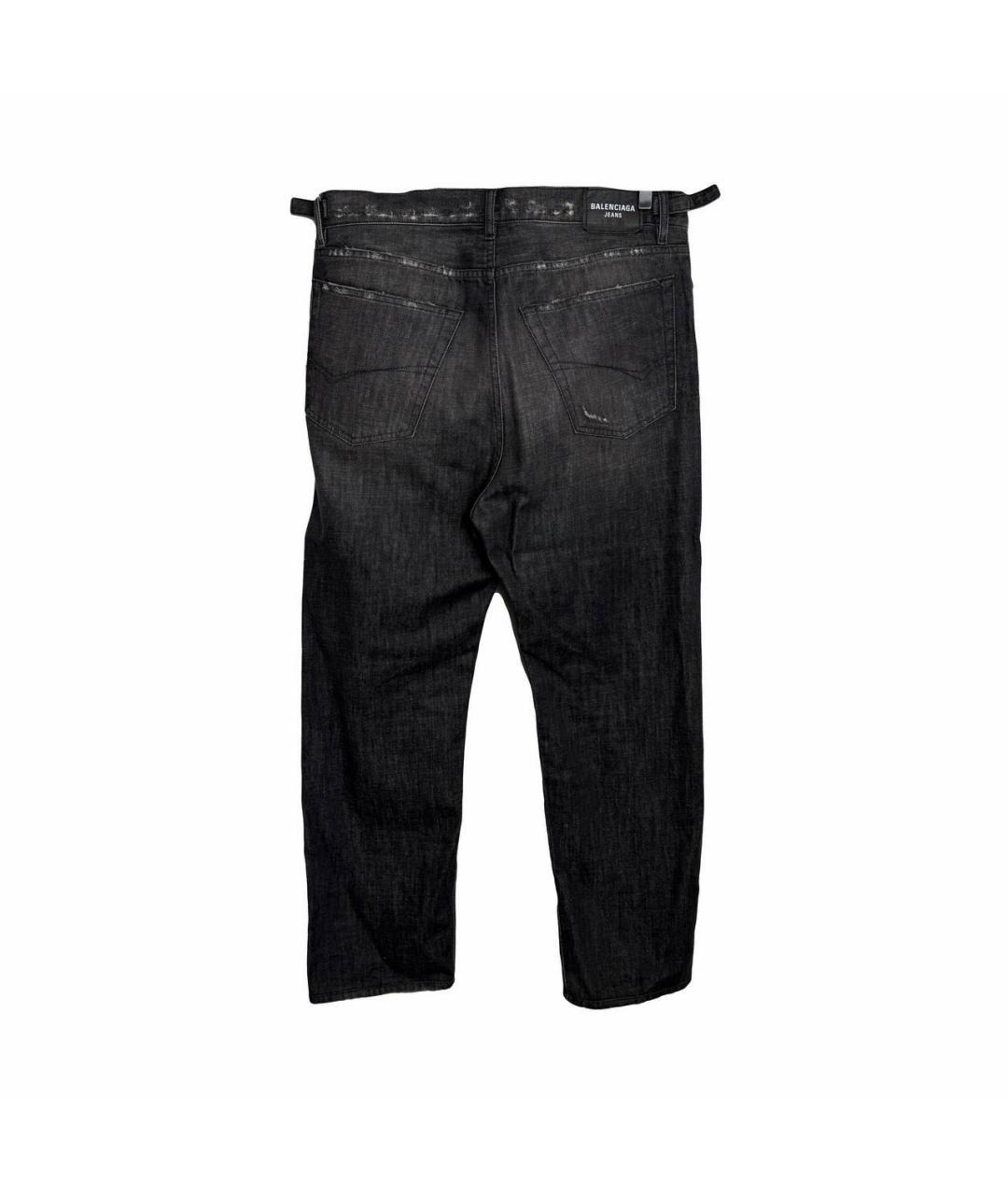 BALENCIAGA Антрацитовые хлопковые прямые джинсы, фото 3