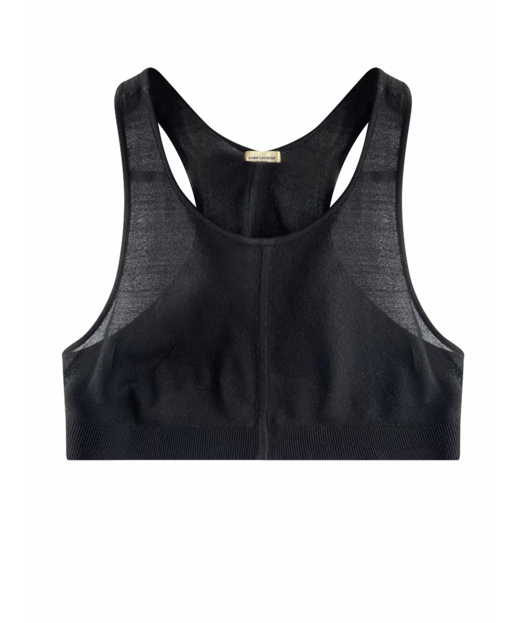 SAINT LAURENT Черная вискозная майка, фото 1