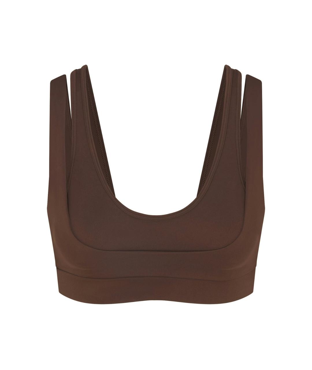 SKIMS Коричневая полиамидовая майка, фото 1