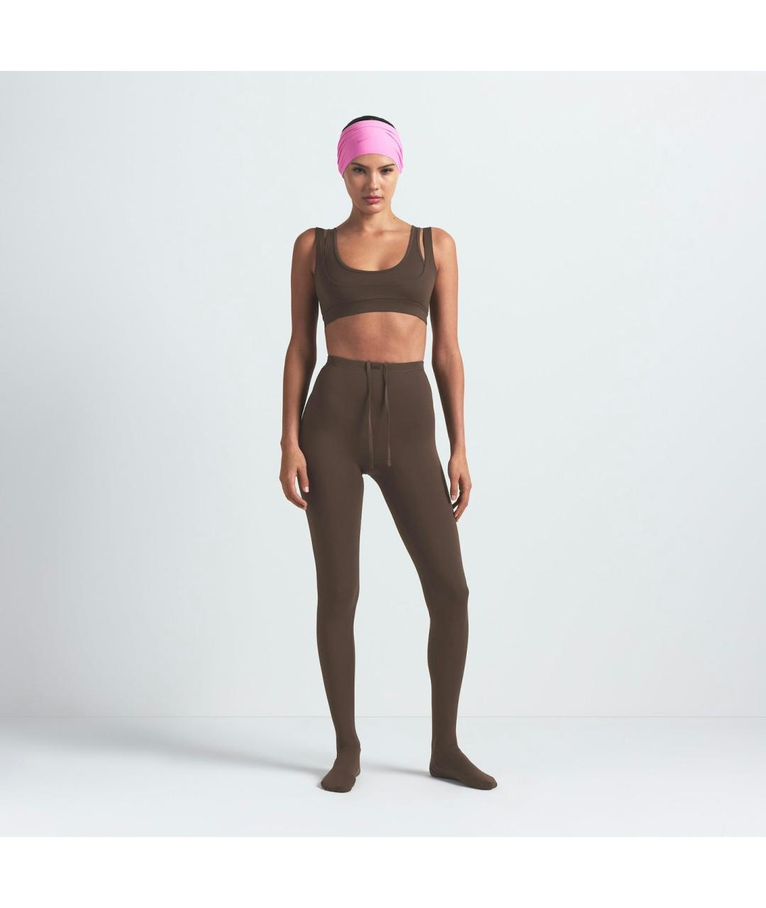 SKIMS Коричневая полиамидовая майка, фото 7