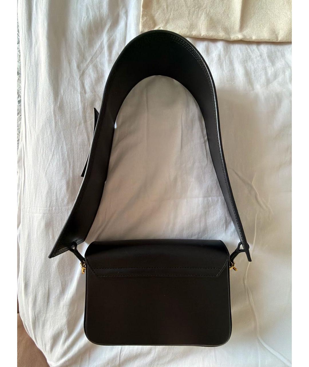 JACQUEMUS Черная кожаная сумка через плечо, фото 4