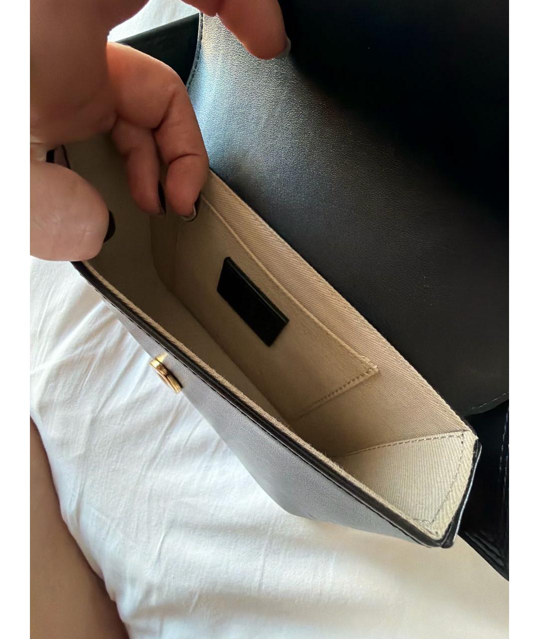 JACQUEMUS Черная кожаная сумка через плечо, фото 5