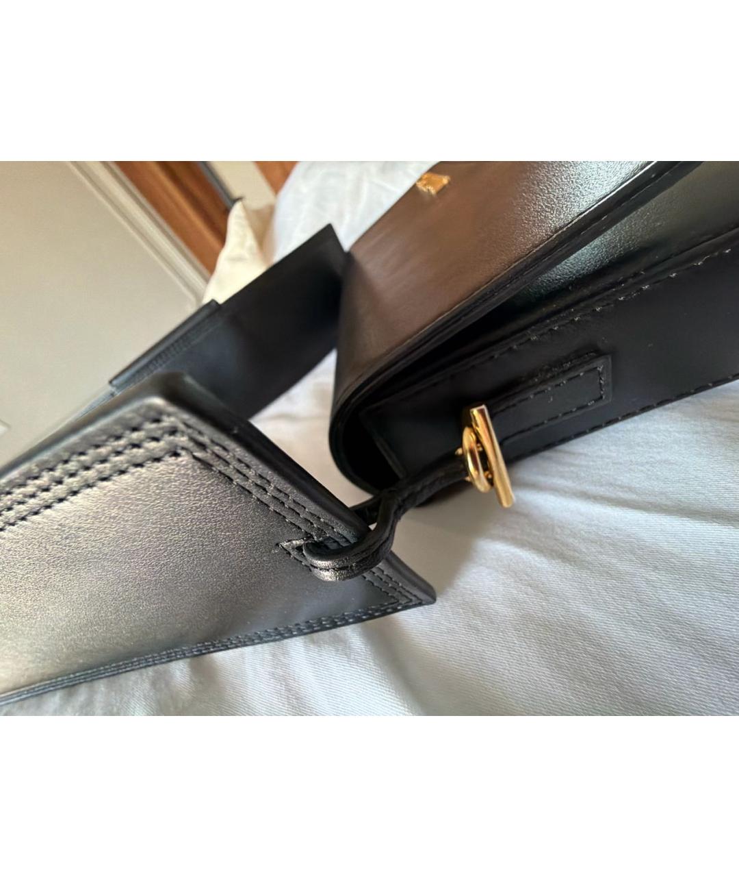 JACQUEMUS Черная кожаная сумка через плечо, фото 7