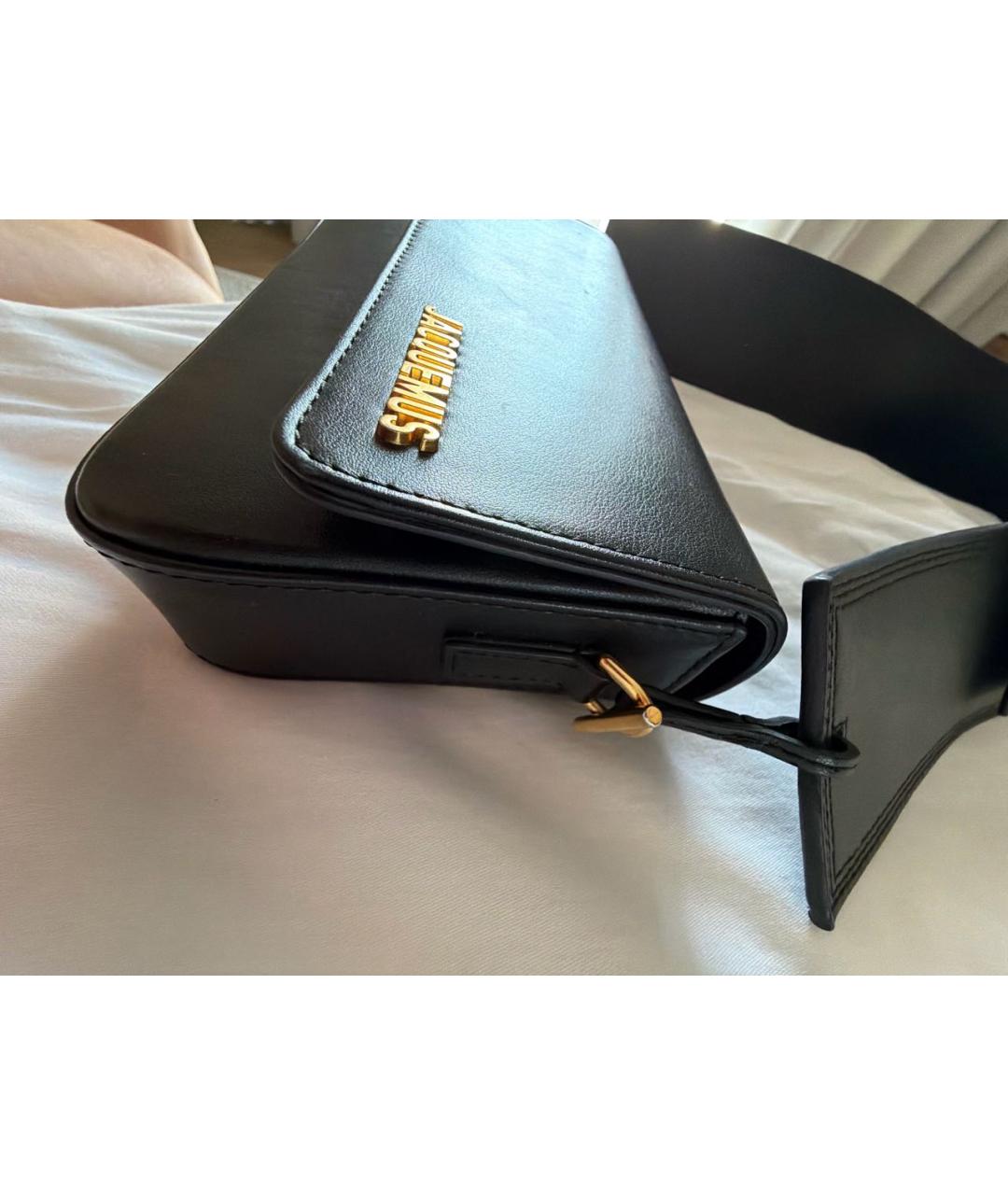 JACQUEMUS Черная кожаная сумка через плечо, фото 8