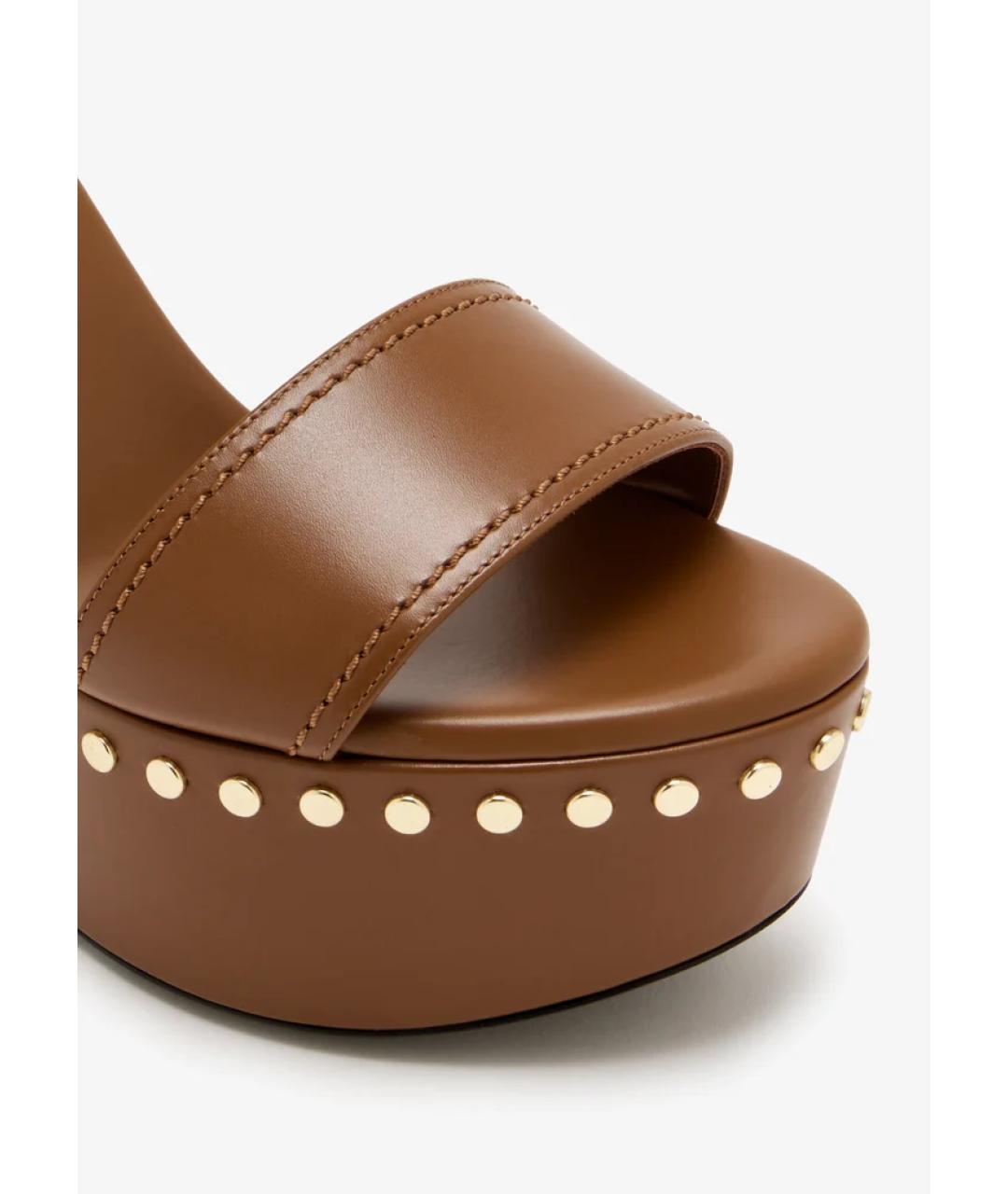 GIVENCHY Коричневые кожаные босоножки, фото 4