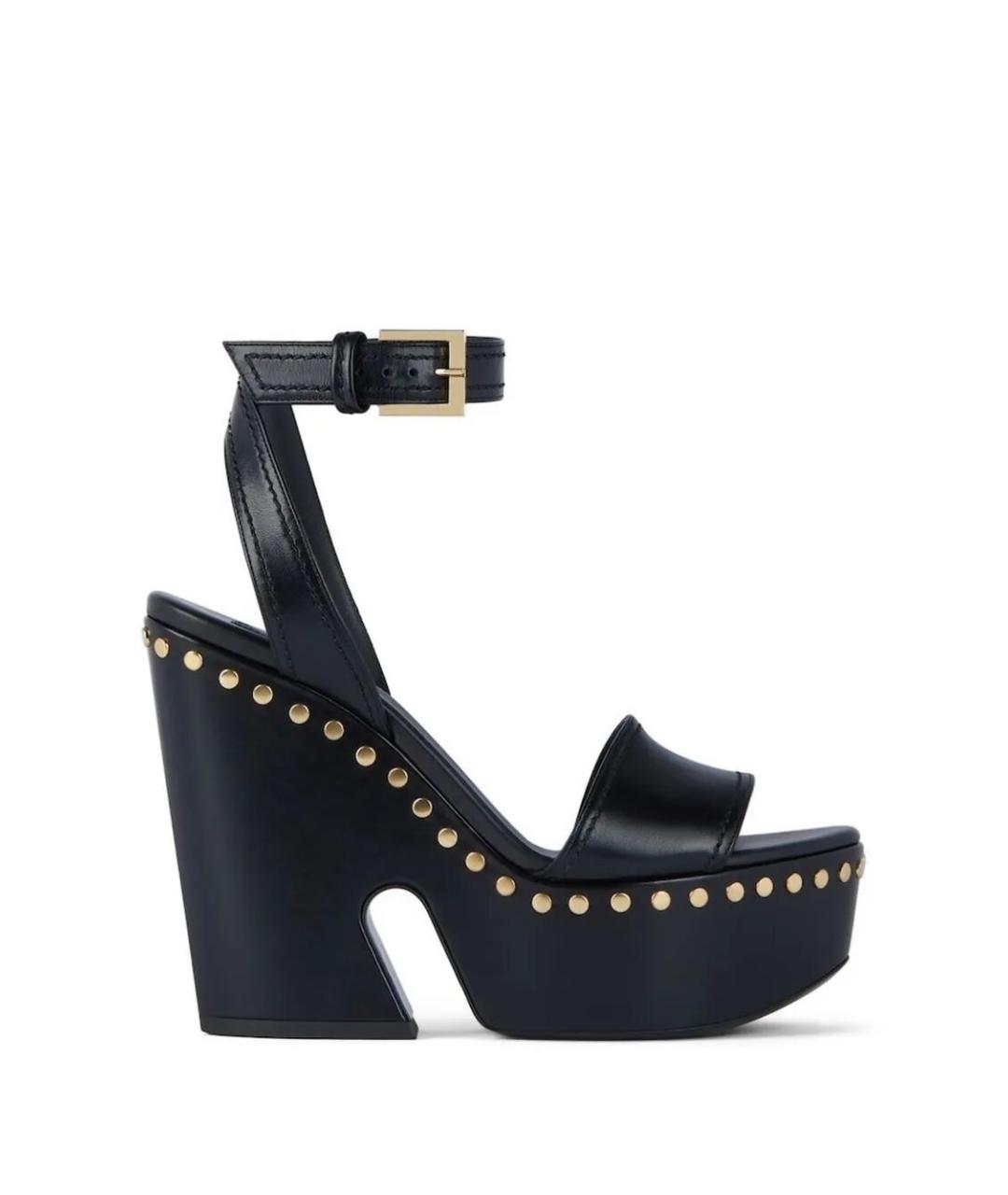 GIVENCHY Черные кожаные босоножки, фото 1