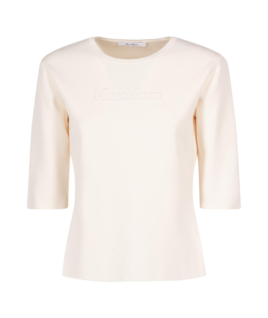 MAX MARA Бежевая вискозная футболка, фото 1