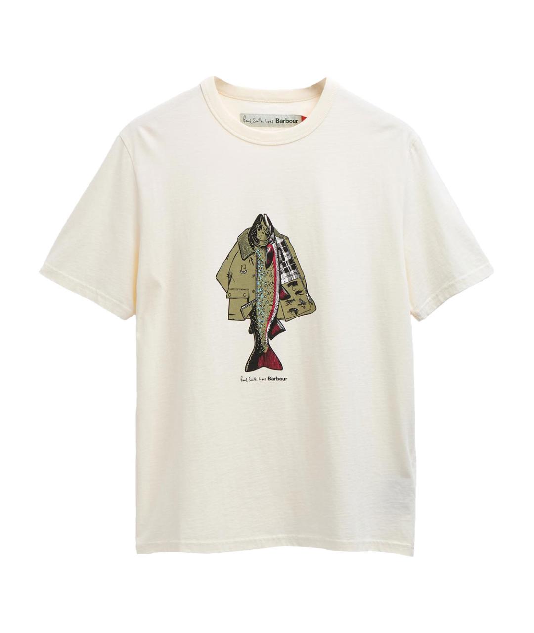 BARBOUR Белая хлопковая футболка, фото 1