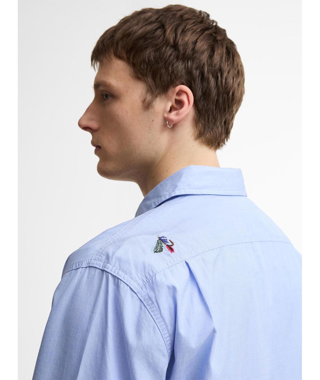 BARBOUR Голубая хлопковая кэжуал рубашка, фото 4