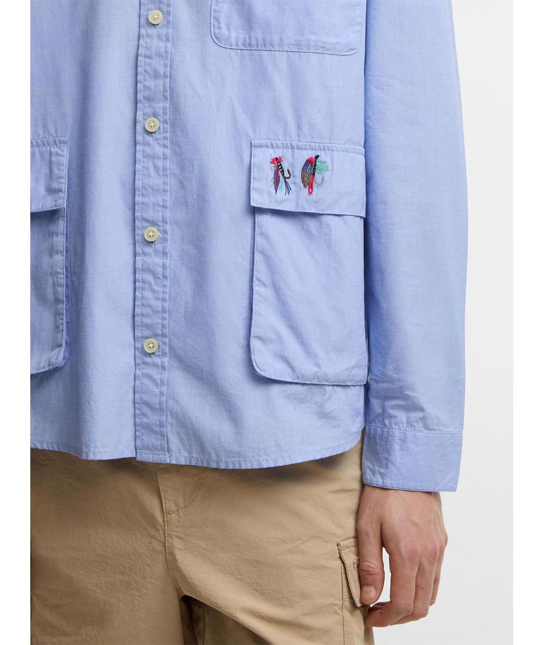 BARBOUR Голубая хлопковая кэжуал рубашка, фото 5