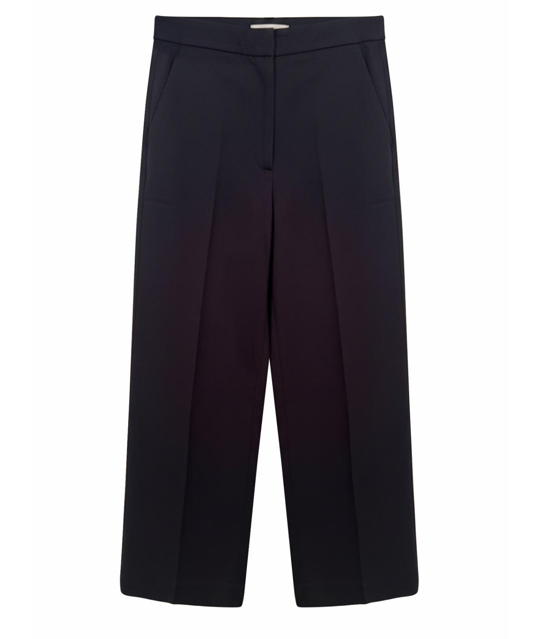 MAX MARA Темно-синие хлопковые брюки широкие, фото 1