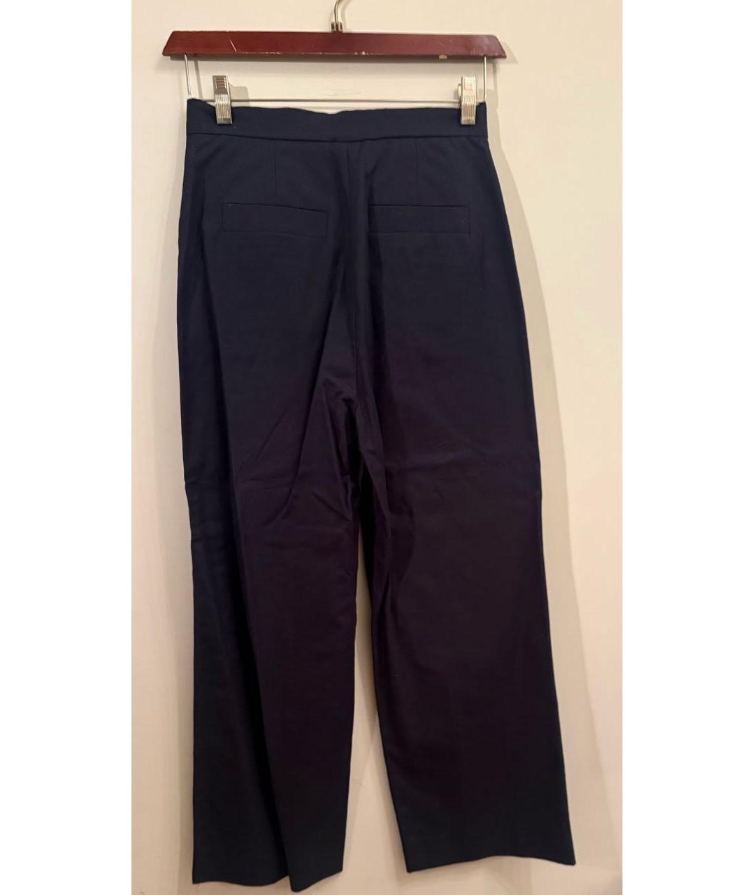 MAX MARA Темно-синие хлопковые брюки широкие, фото 2