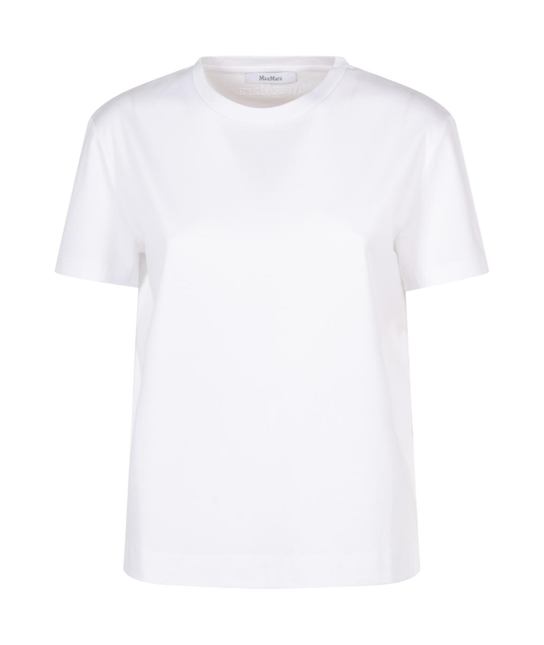 MAX MARA Белая хлопковая футболка, фото 1