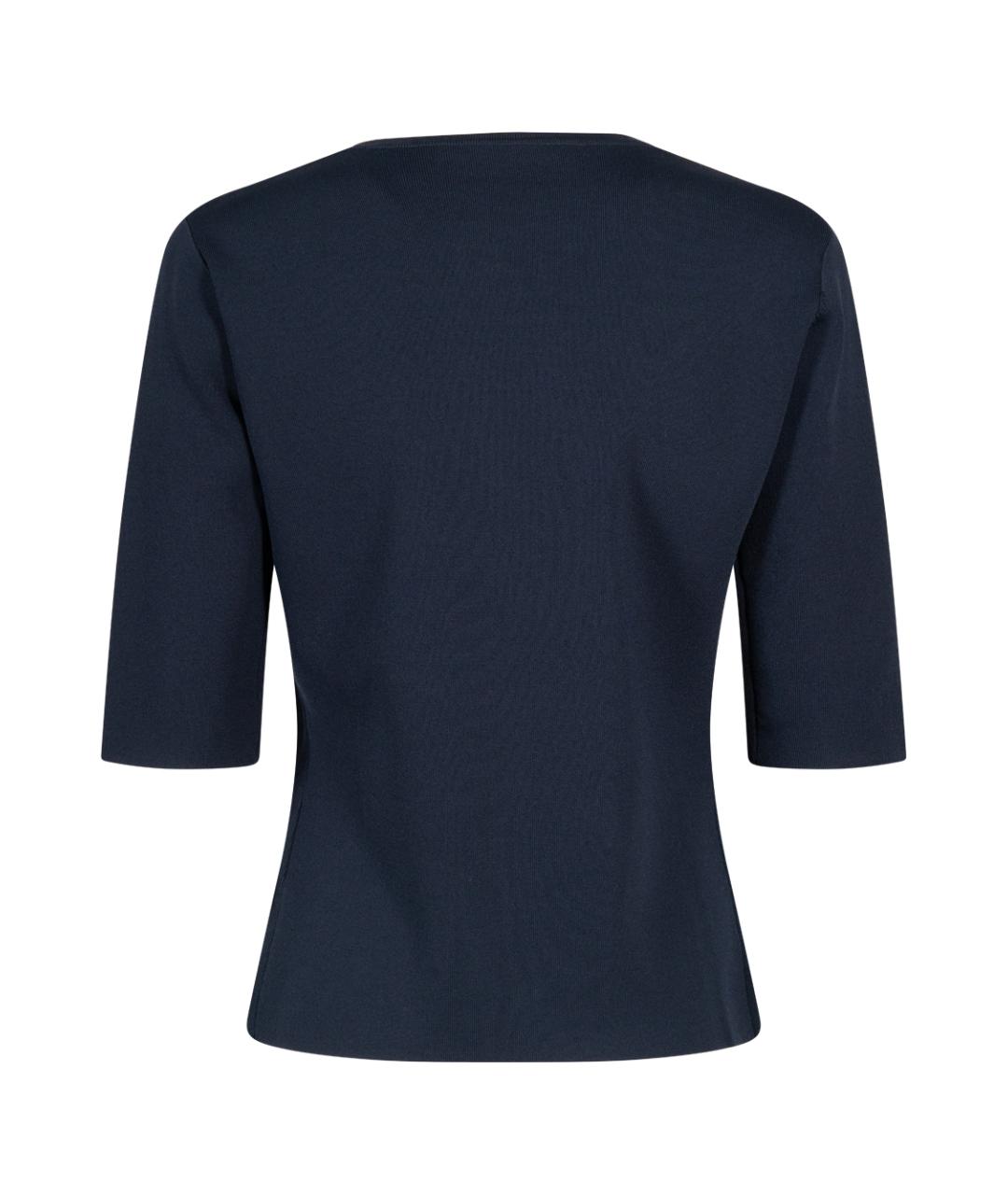 MAX MARA Синяя вискозная футболка, фото 2