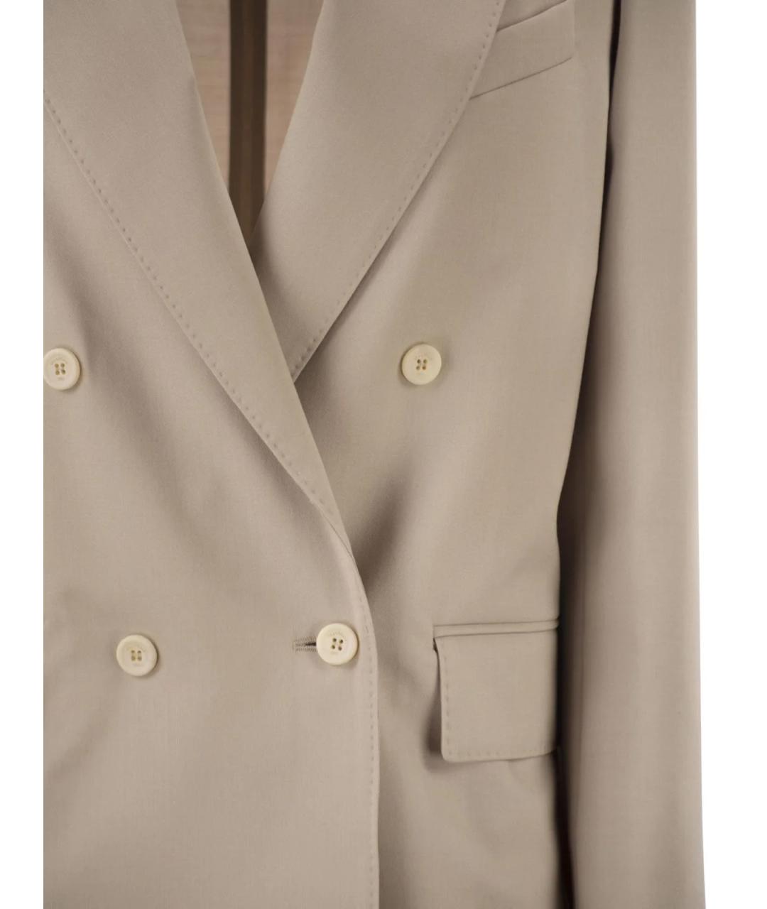 MAX MARA Бежевый шерстяной жакет/пиджак, фото 3