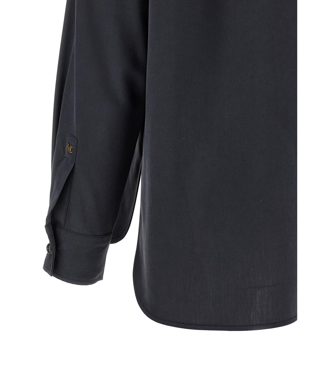 MAX MARA Синяя шелковая рубашка, фото 4