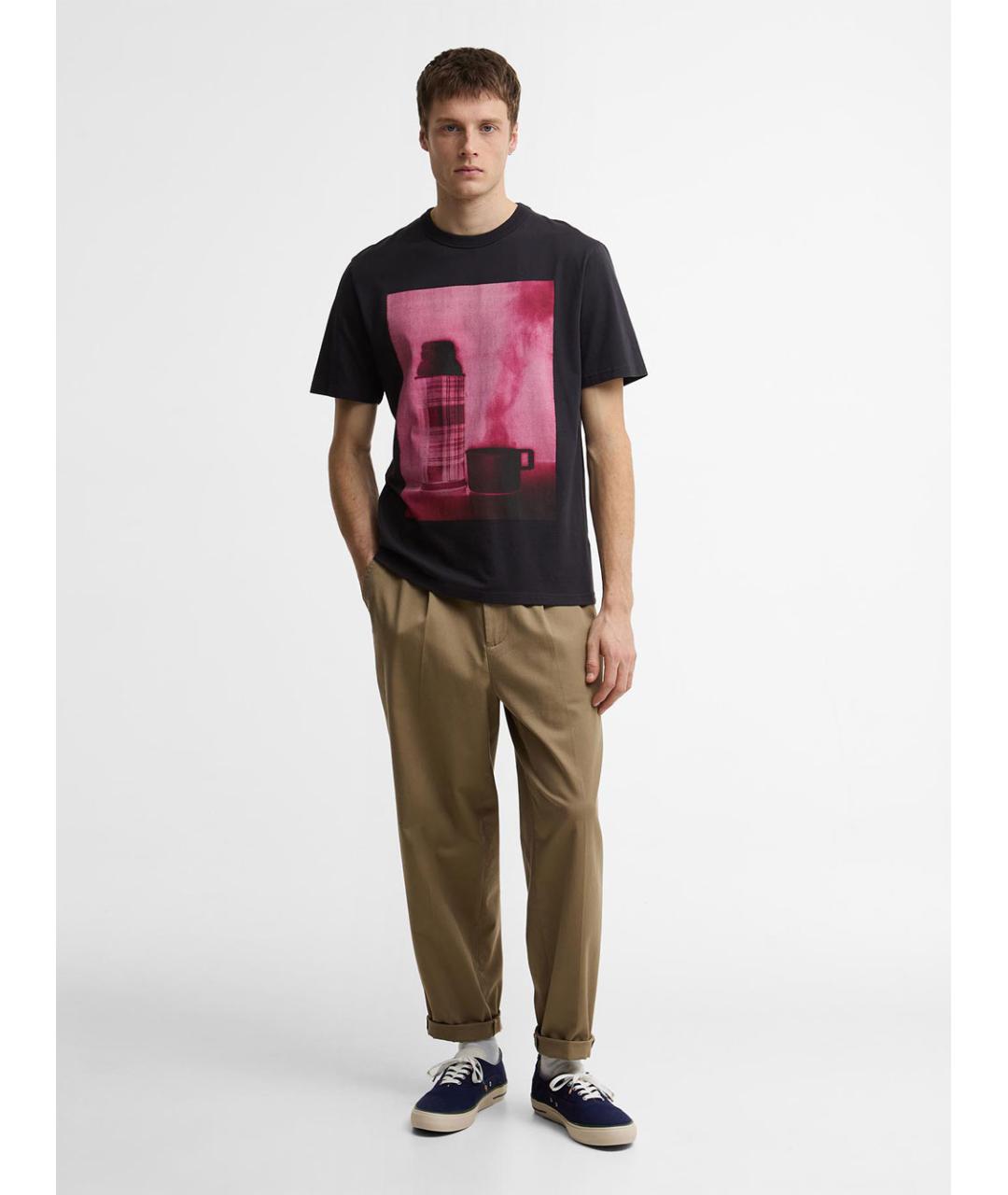 BARBOUR Темно-синяя хлопковая футболка, фото 6