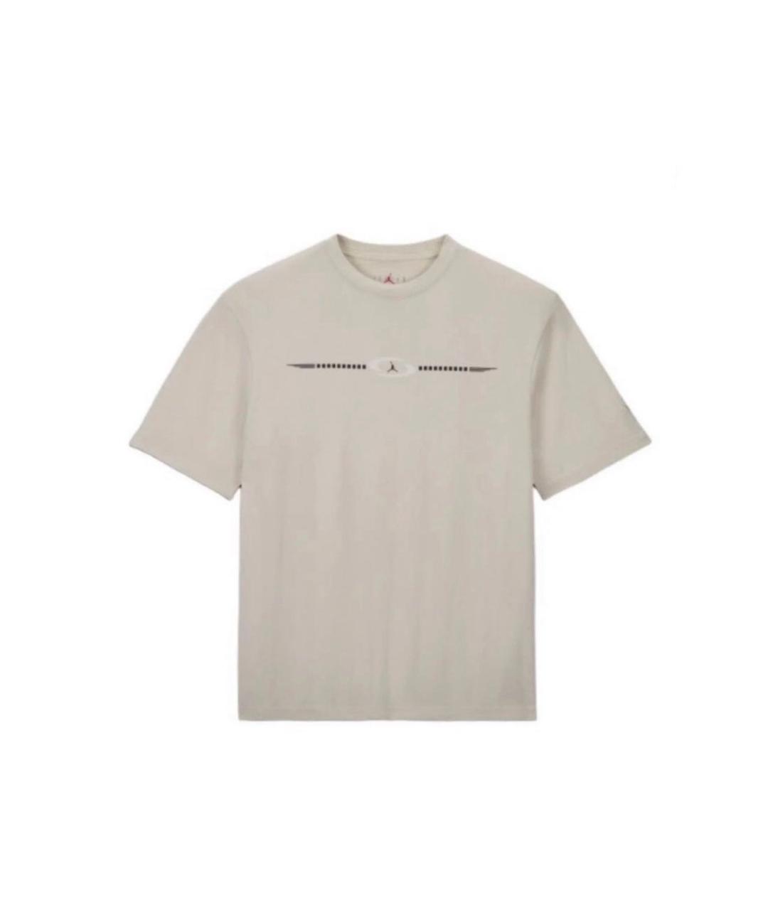 JORDAN Бежевая хлопковая футболка, фото 3