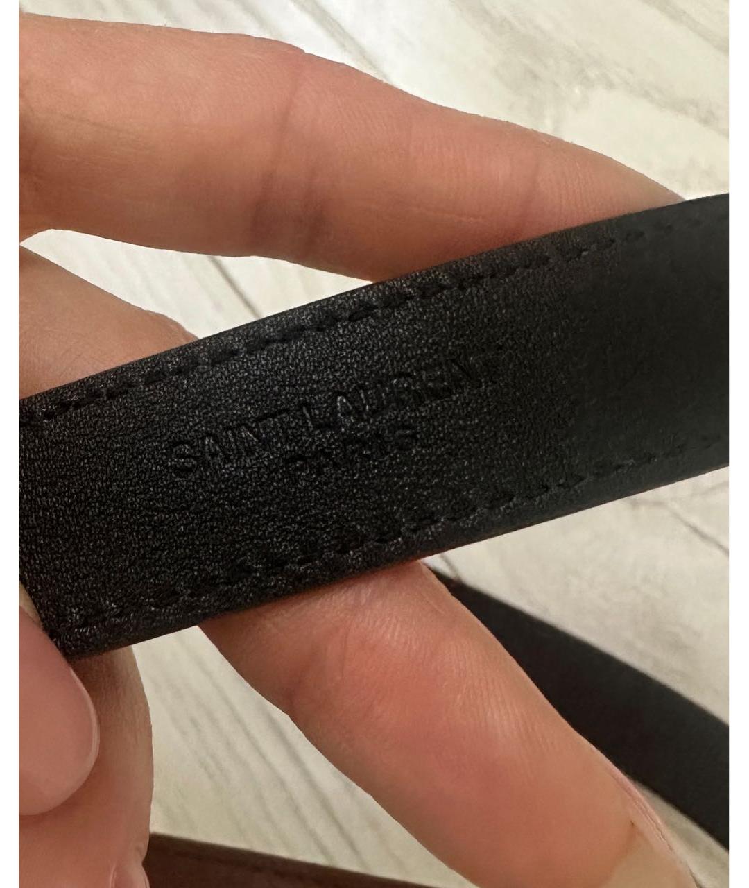 SAINT LAURENT Коричневый кожаный ремень, фото 3