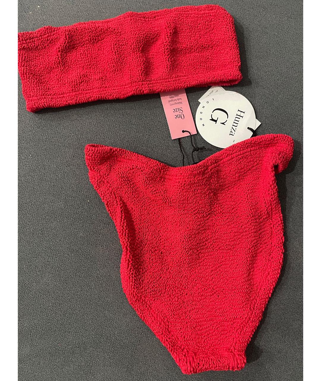 HUNZA G Красный полиамидовый купальник, фото 7