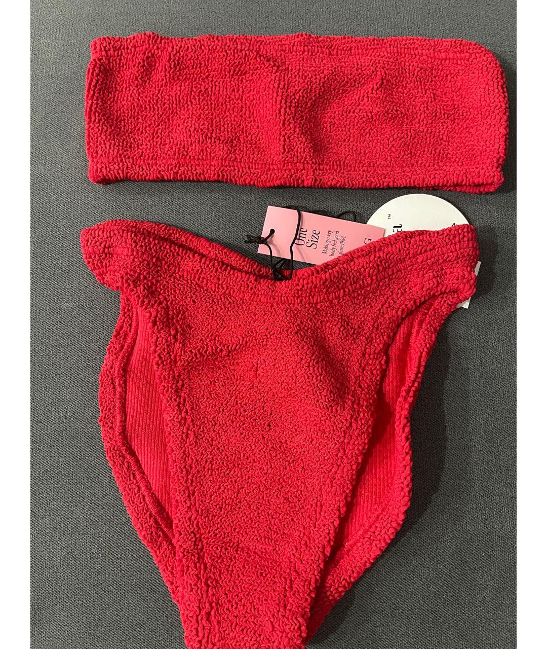 HUNZA G Красный полиамидовый купальник, фото 3