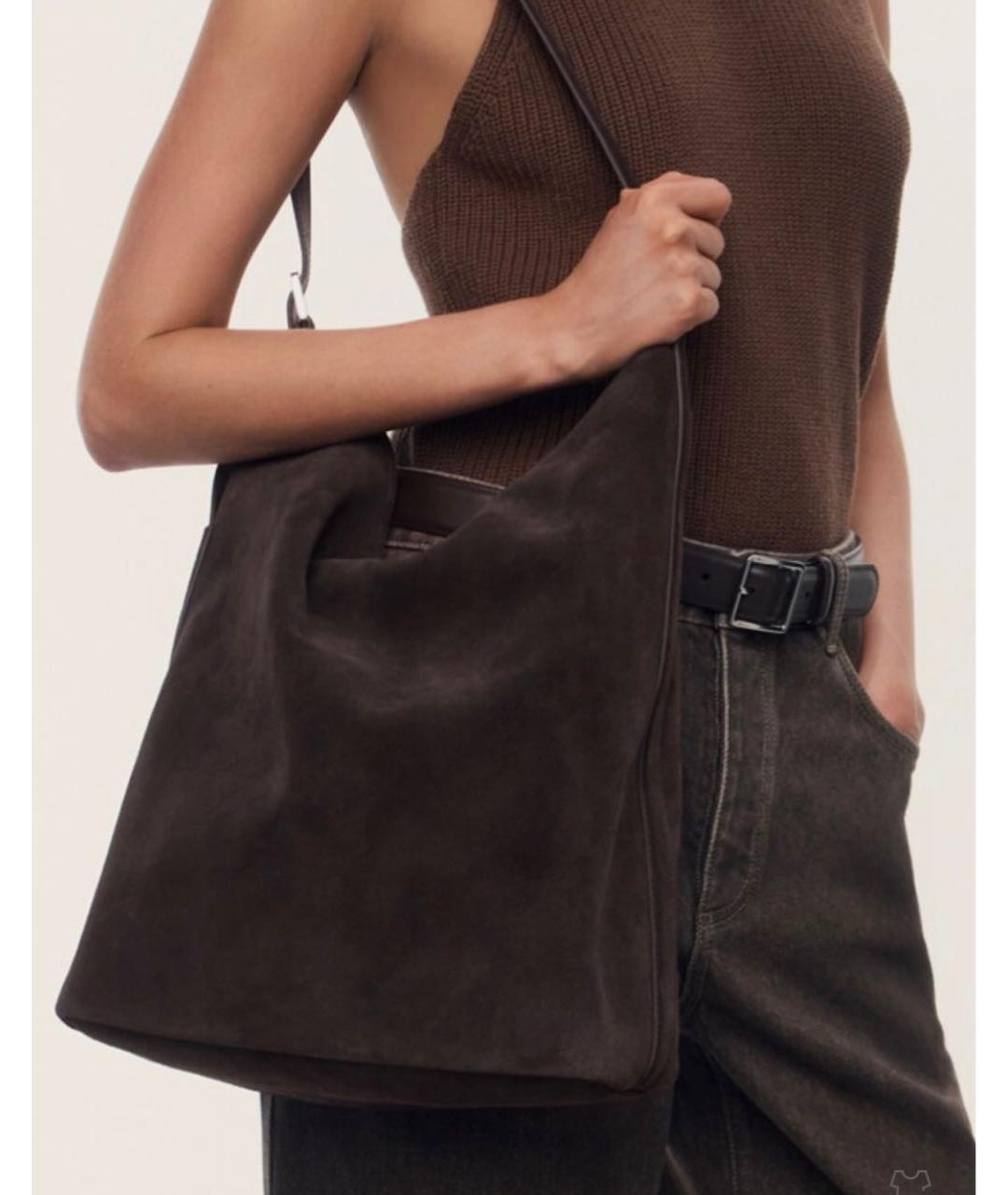 12 STOREEZ Коричневая замшевая сумка через плечо, фото 5