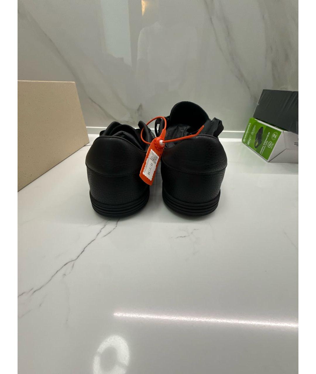 DOLCE&GABBANA Черные кожаные низкие кроссовки / кеды, фото 4