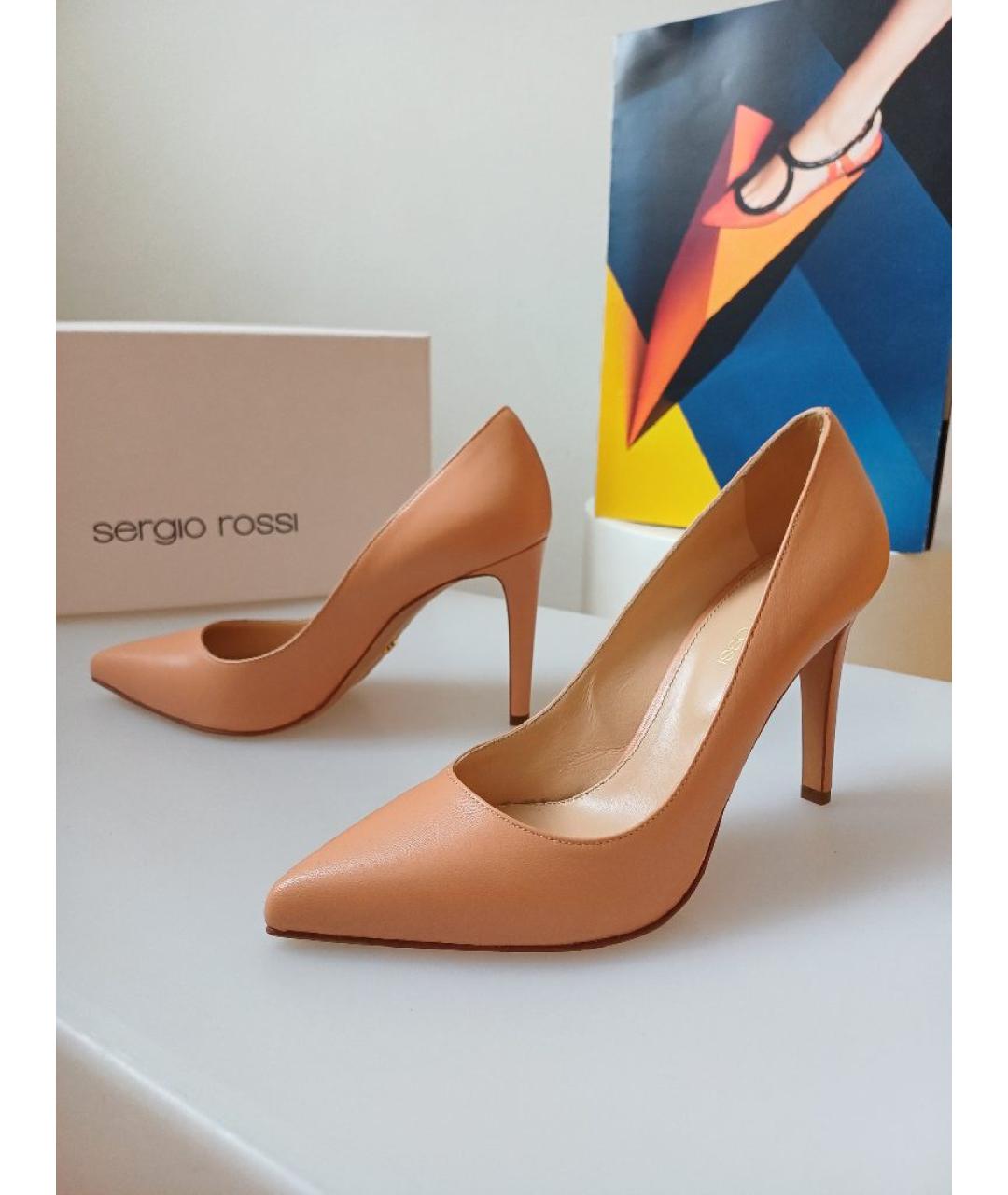 SERGIO ROSSI Коричневые кожаные туфли, фото 4