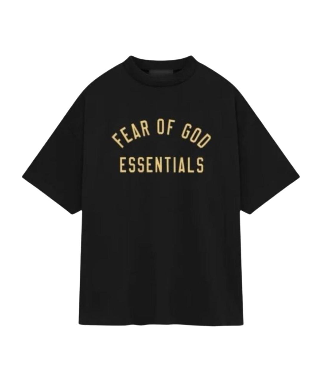 FEAR OF GOD Черная хлопковая футболка, фото 1
