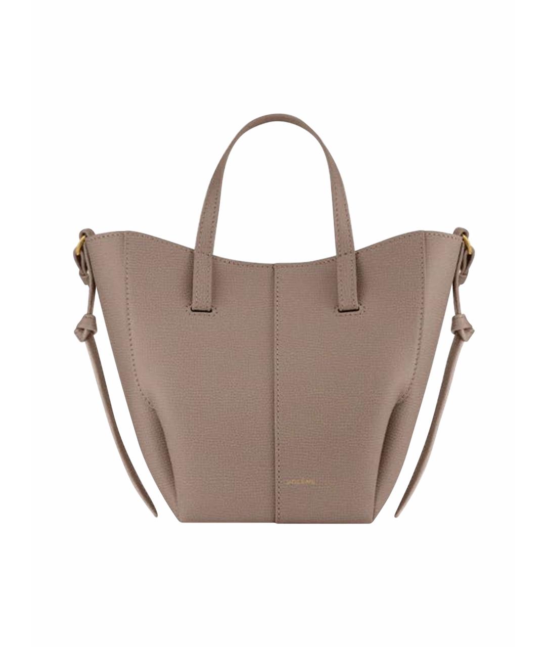 POLENE Бежевая кожаная сумка тоут, фото 1